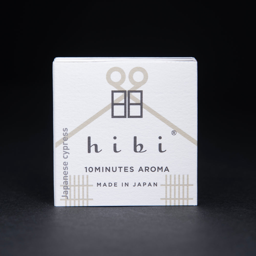 
                      
                        White paper box box containing HIBI "Japanese Cypress" incense matches
                      
                    