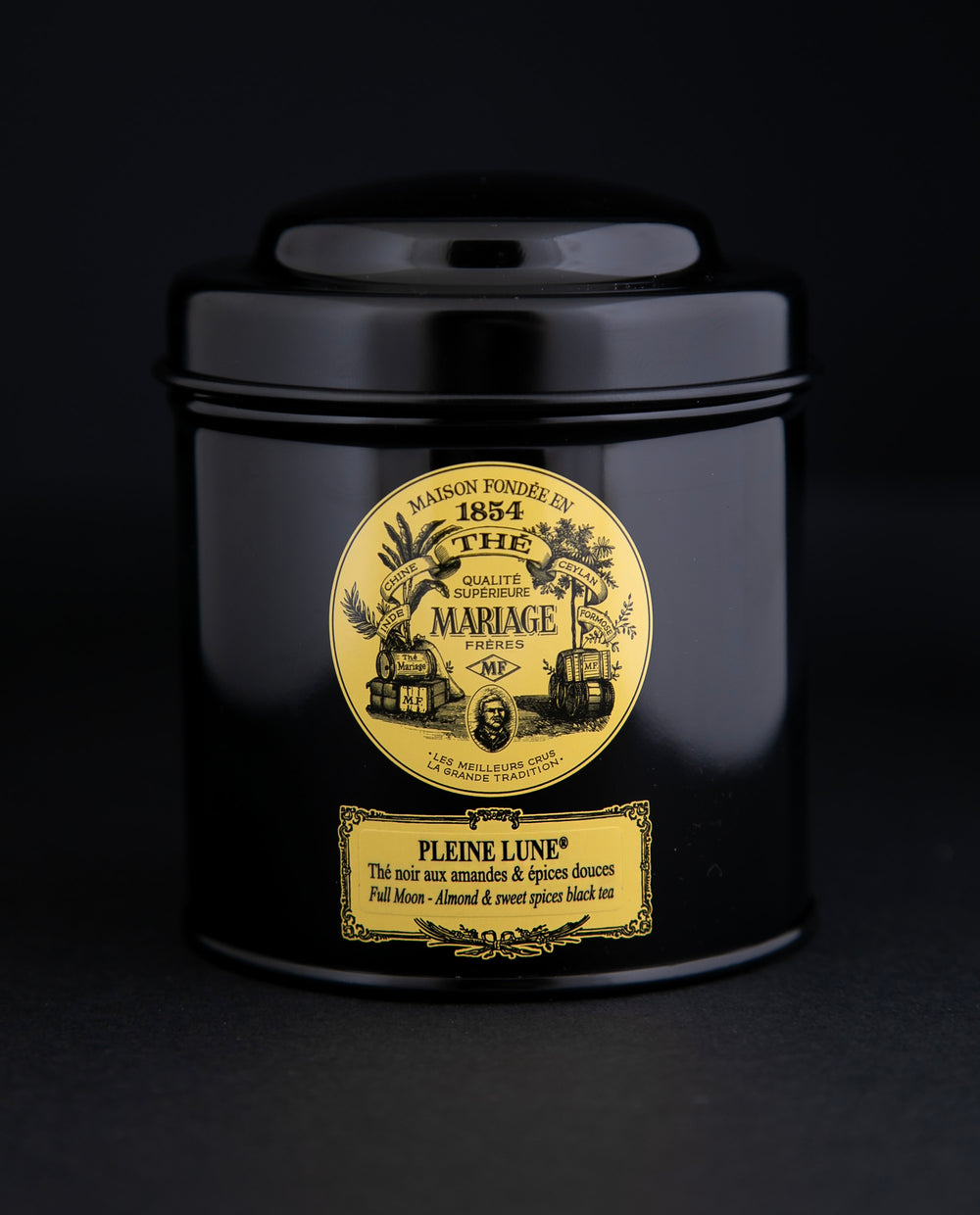 100g black laquered metal canister of Mariage Frère's 